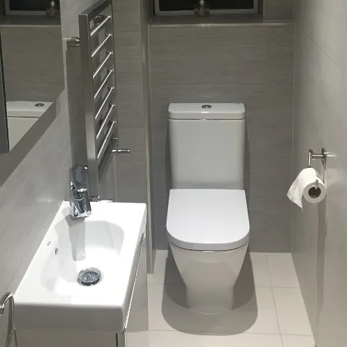 Stone Heat Ltd - Cloak Room - Toilet and Sink - Loughton 